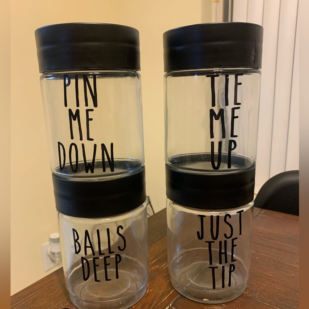 Stacking bathroom jars